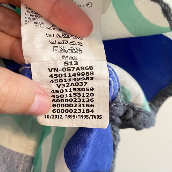 Vans Otw Kitu Print Button Down Geometric Ocean Colors Mens Size Medium Pastel - Picture 8 of 12